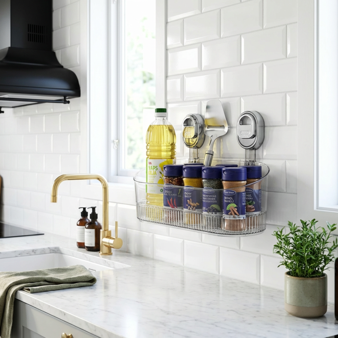 No Drill Adhesive Wall Storage Shelf