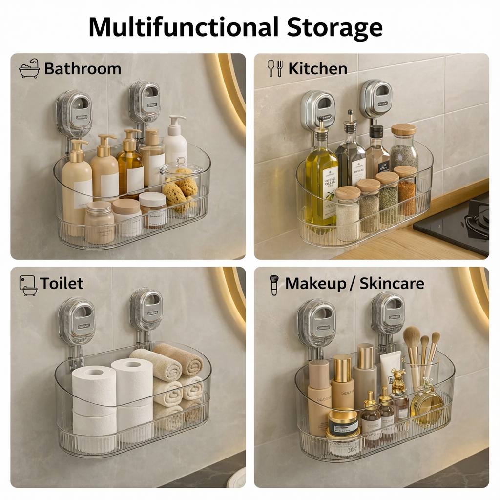 No Drill Adhesive Wall Storage Shelf