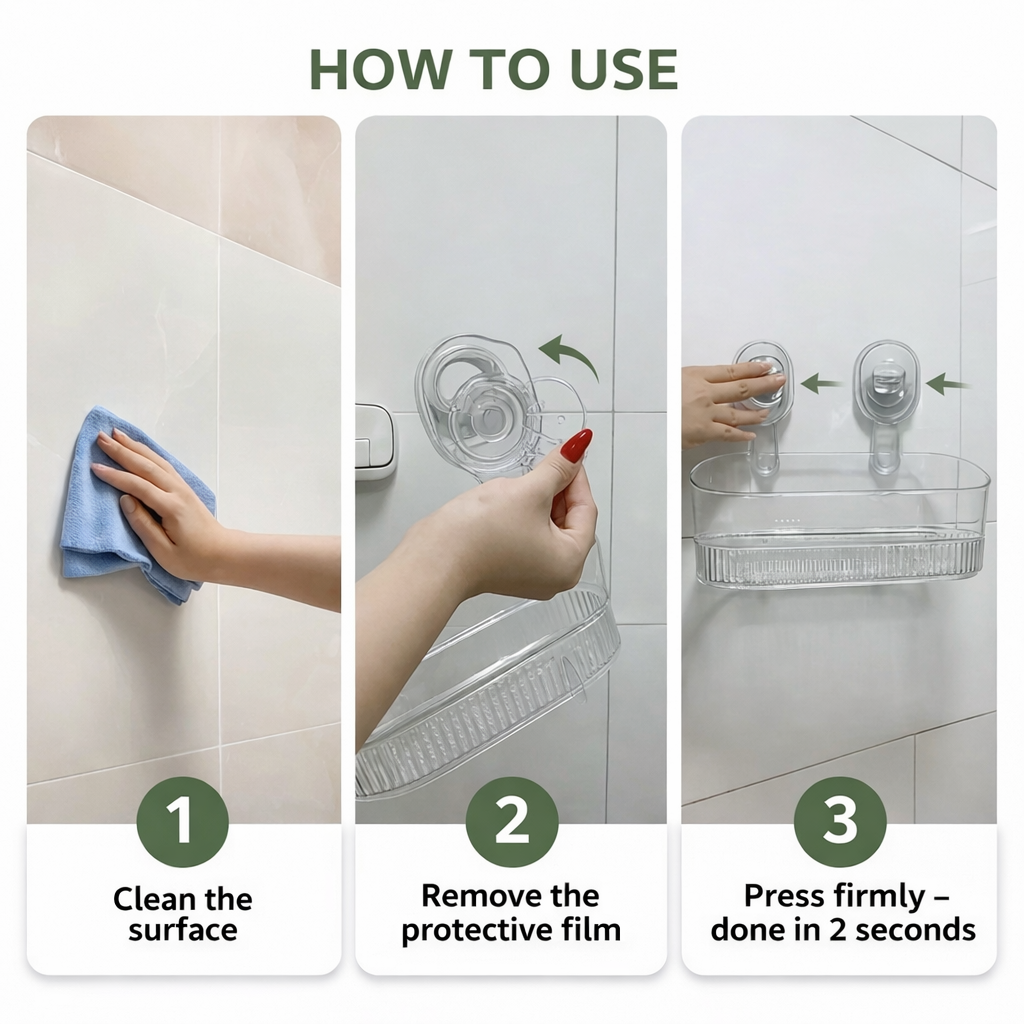 No Drill Adhesive Wall Storage Shelf