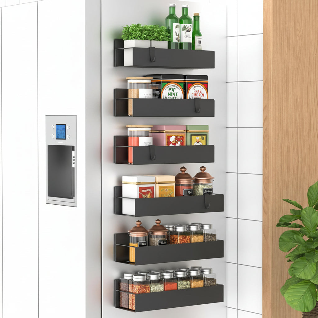 Magnetic Fridge Spice Rack Organiser Set