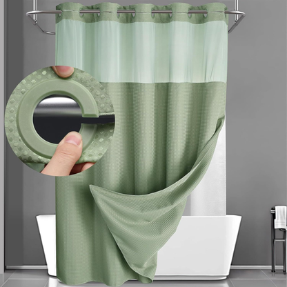 Waffle Fabric Double Layer Shower Curtain