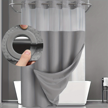 Waffle Fabric Double Layer Shower Curtain