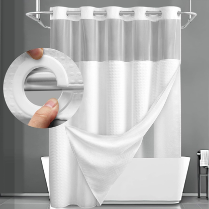 Waffle Fabric Double Layer Shower Curtain