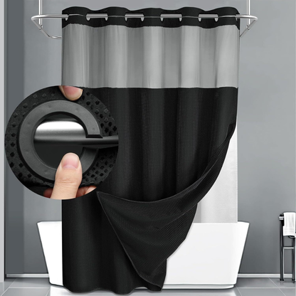 Waffle Fabric Double Layer Shower Curtain
