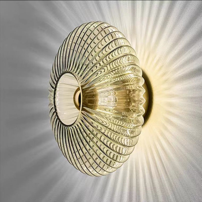 Vintage Striped Disc Wall Sconce