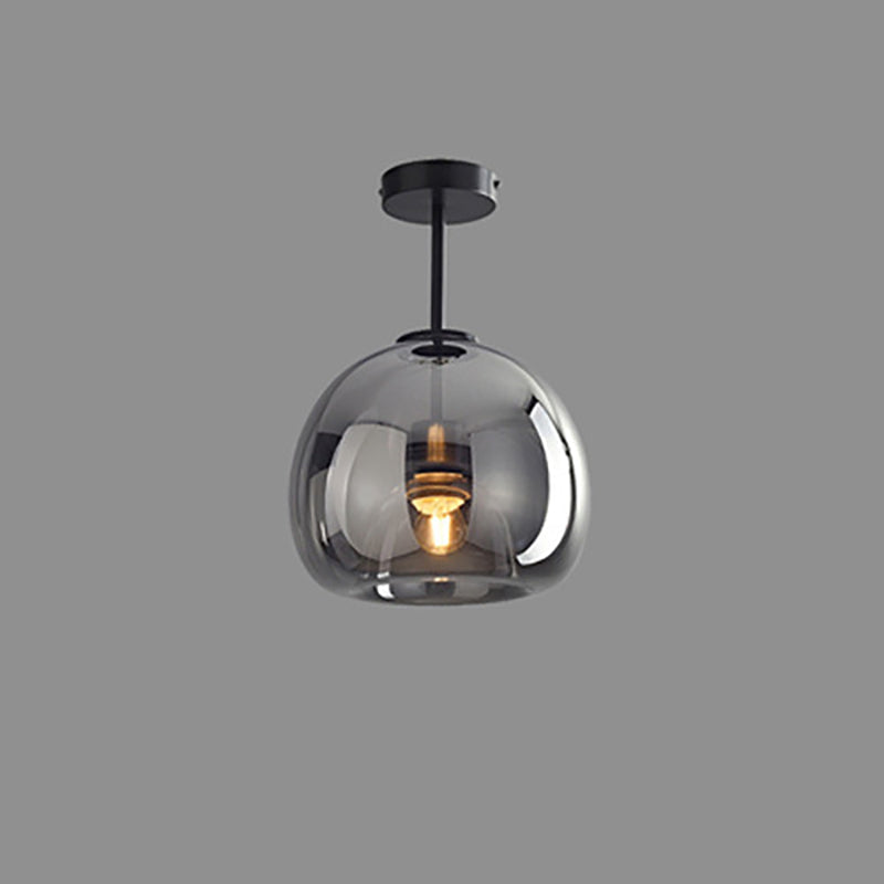 Glass Ball Semi Flush Ceiling Light