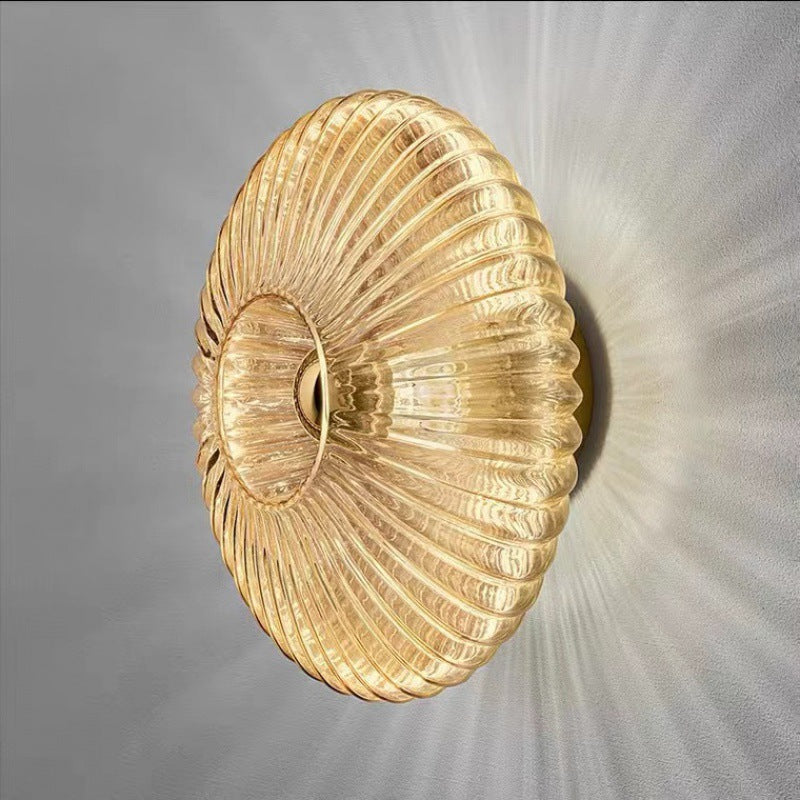 Vintage Striped Disc Wall Sconce
