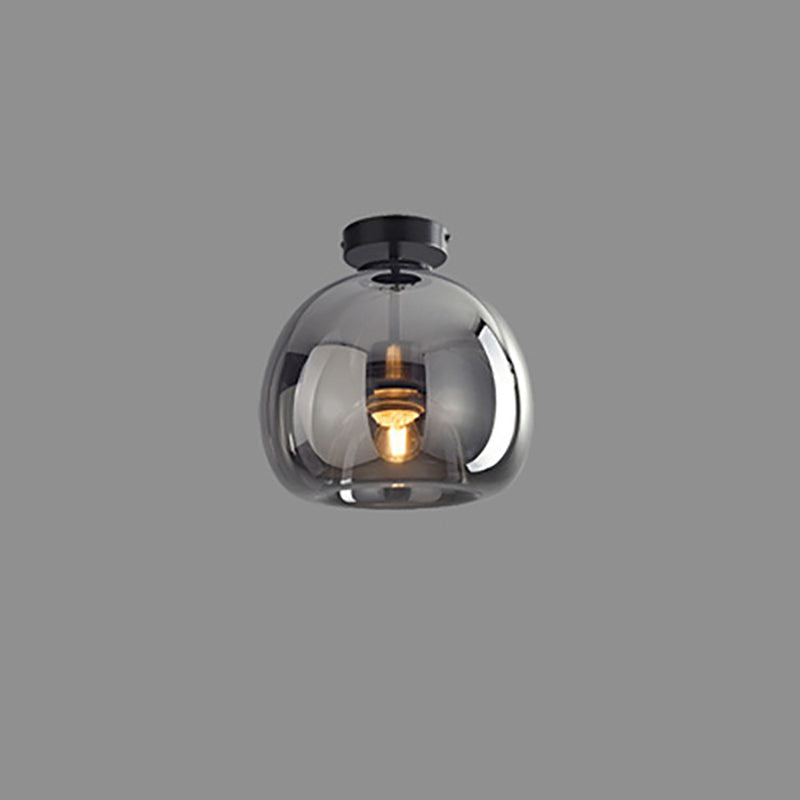 Glass Ball Semi Flush Ceiling Light
