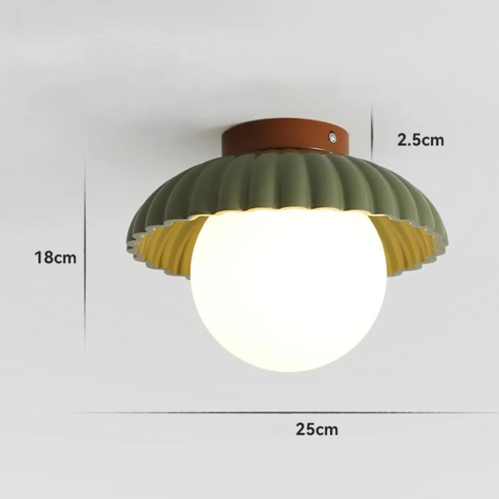 Iron & Glass Hallway Ceiling Light