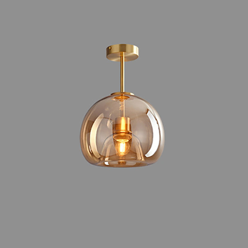 Glass Ball Semi Flush Ceiling Light