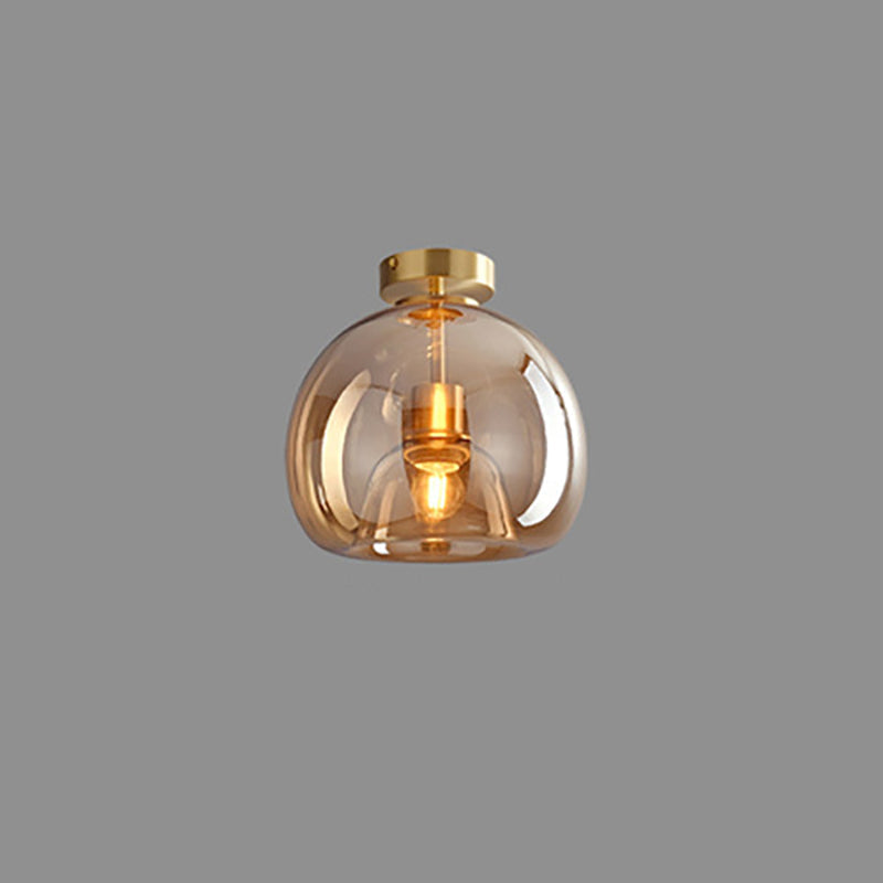 Glass Ball Semi Flush Ceiling Light