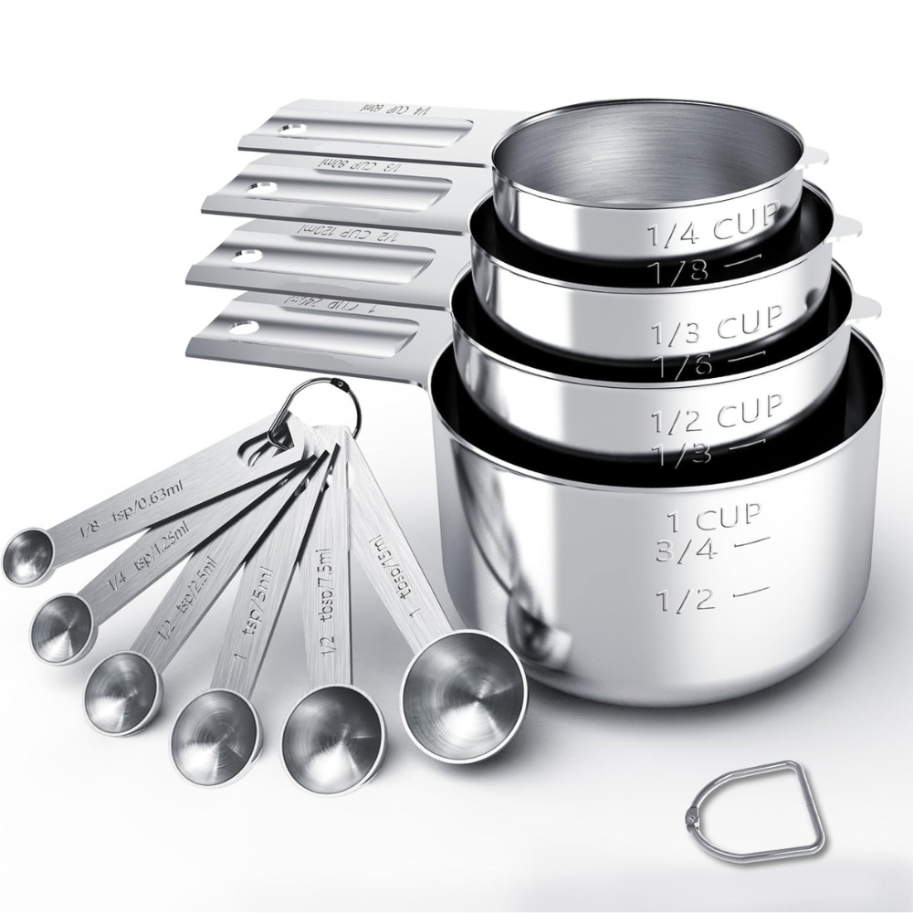 Stainless Steel Measuring Cups & Spoons Set