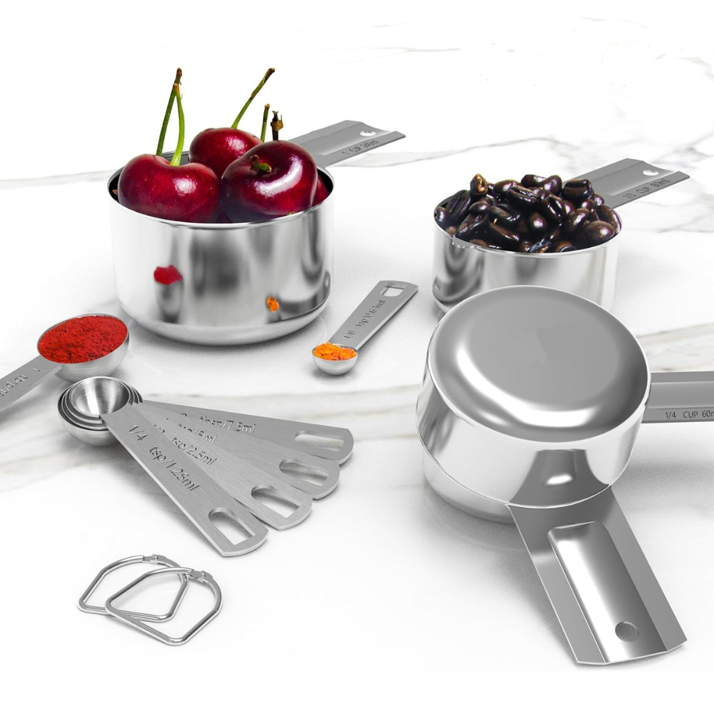 Stainless Steel Measuring Cups & Spoons Set