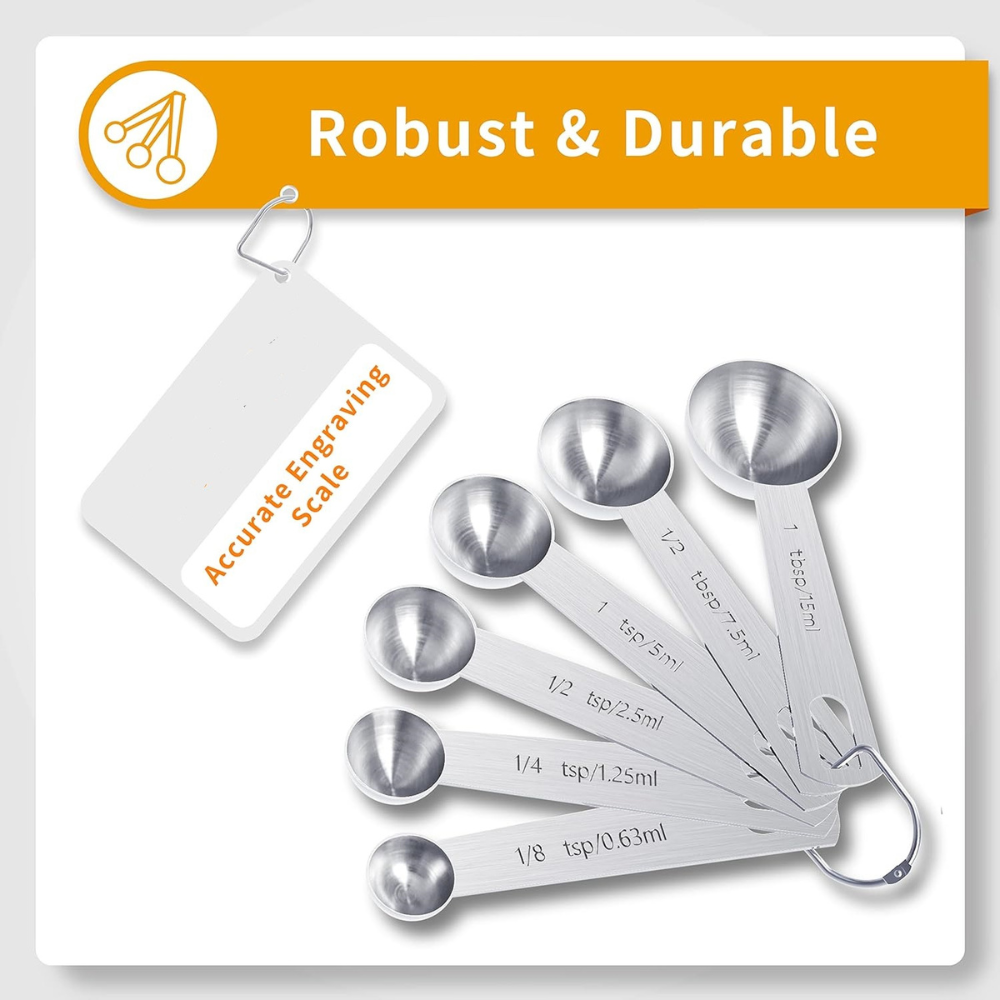Stainless Steel Measuring Cups & Spoons Set