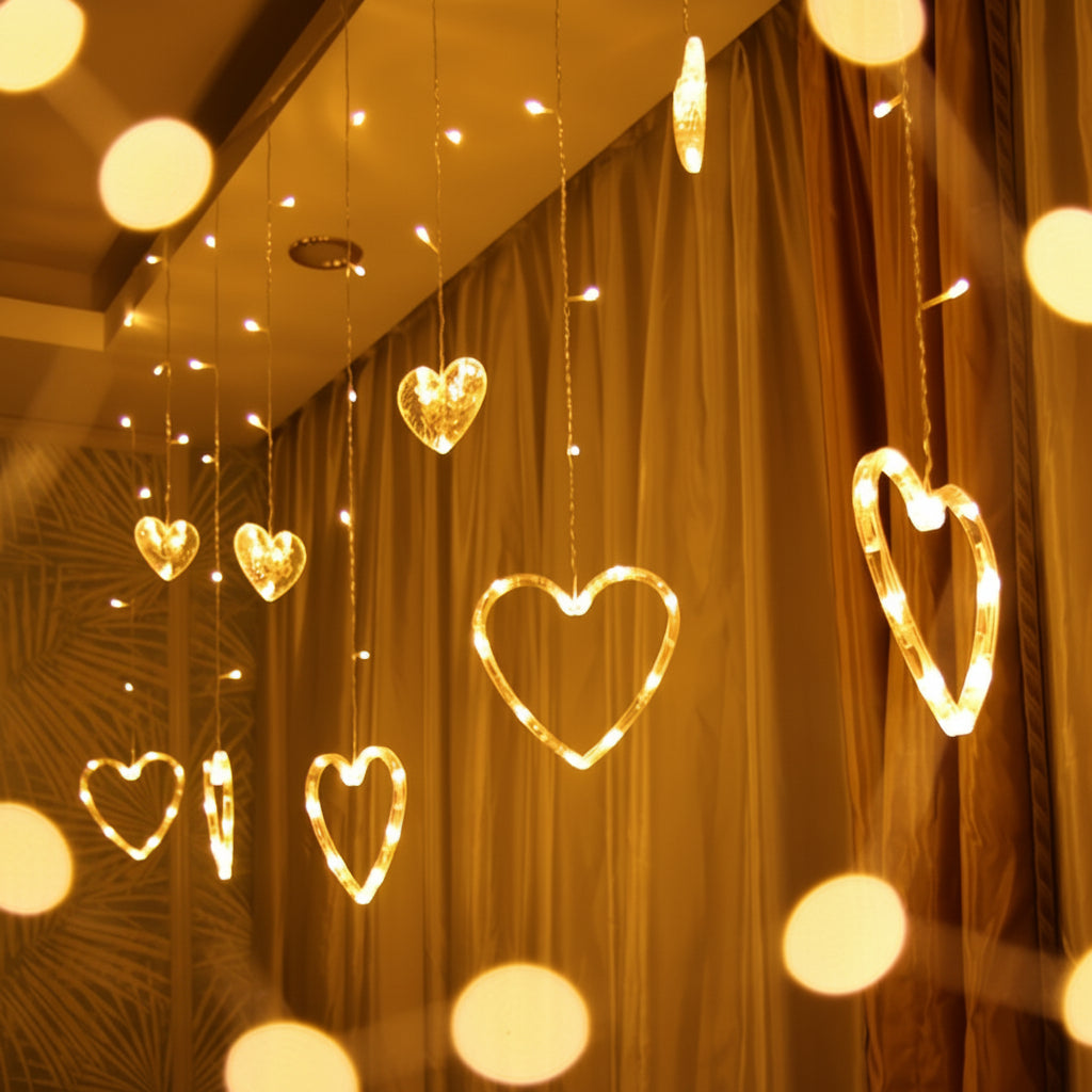 Heart Shaped Warm LED String Lights