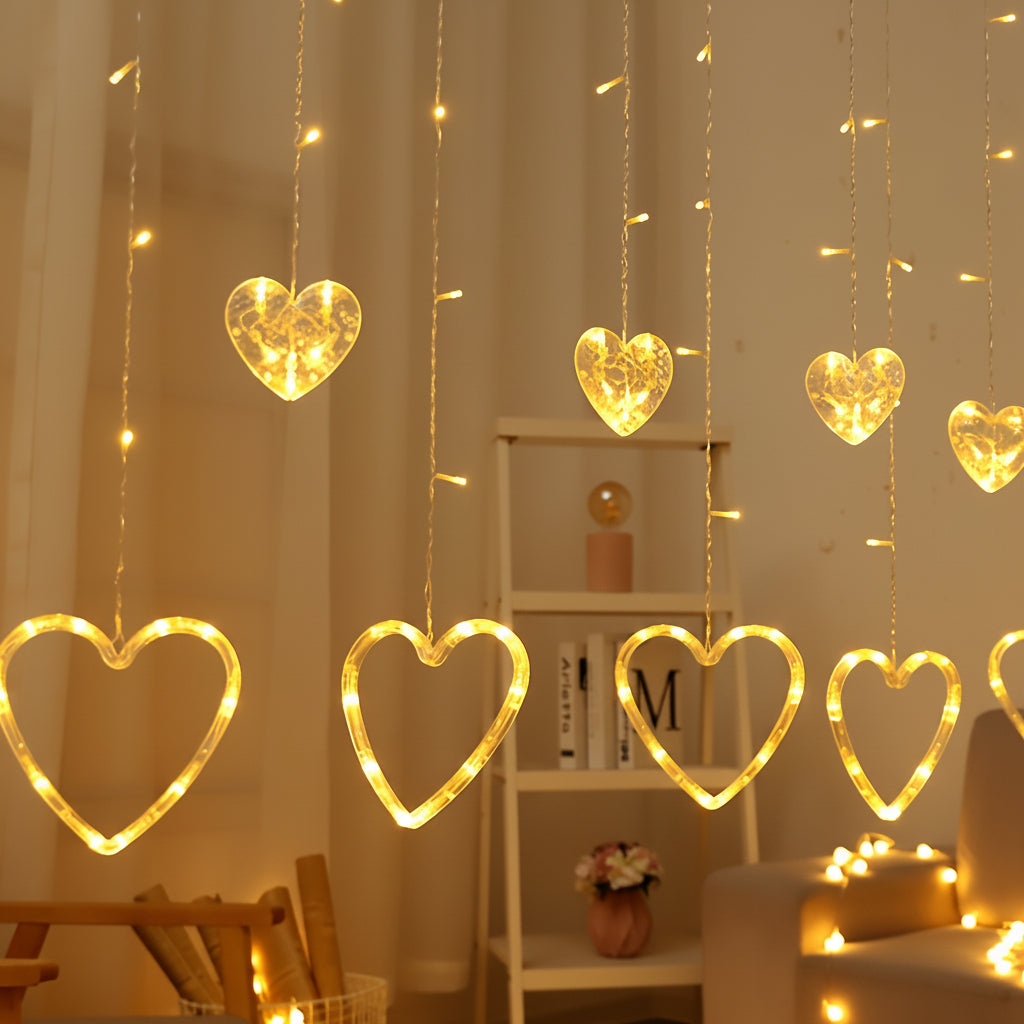 Heart Shaped Warm LED String Lights
