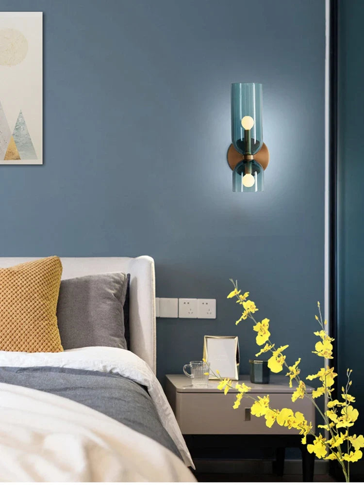 Smoked Glass Tube Wall Lamp
