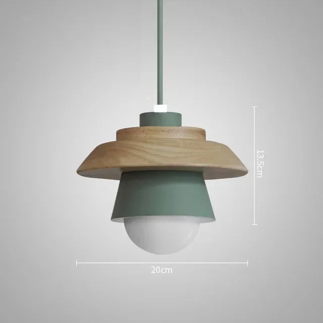 Wood & Macaron Colour Pendant Light