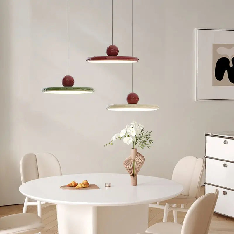 Flying Saucer Cream LED Pendant