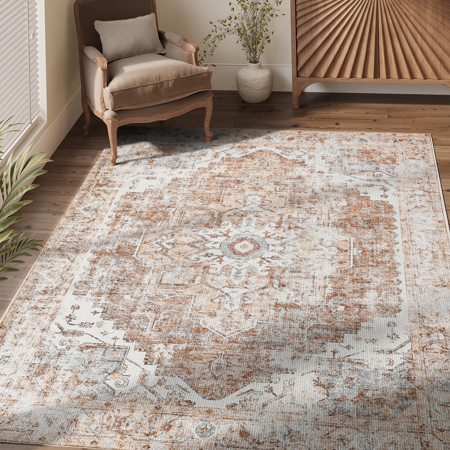 Heritage Medallion Non-Slip Rug