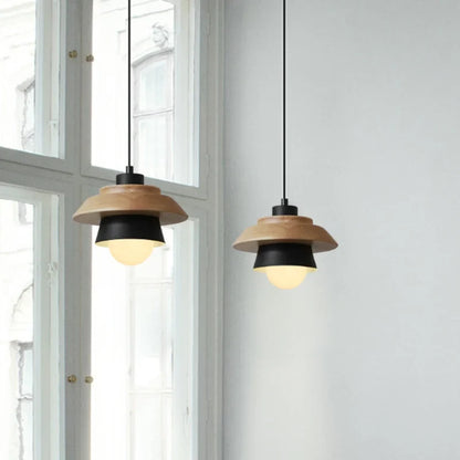 Wood & Macaron Colour Pendant Light