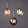 Amber & Smoke Glass Globe Pendant