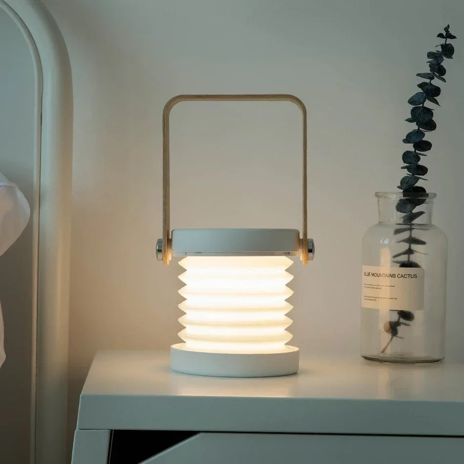Folding Wooden Handle Lantern Lamp