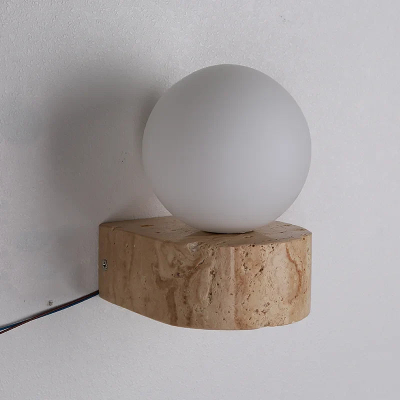 Travertine Japanese LED Wall Sconce