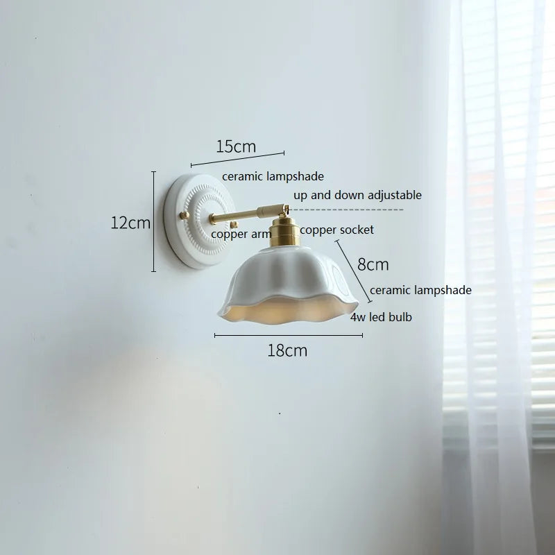Cream Ceramic Nordic Wall Lamp