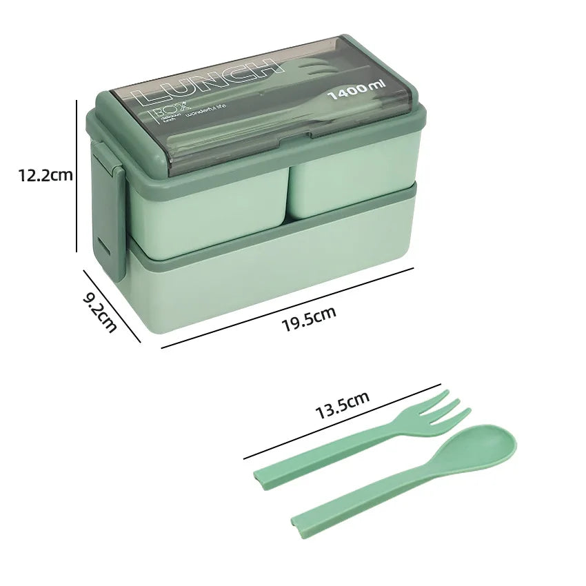 1400ml Double Layer Bento Lunch Box