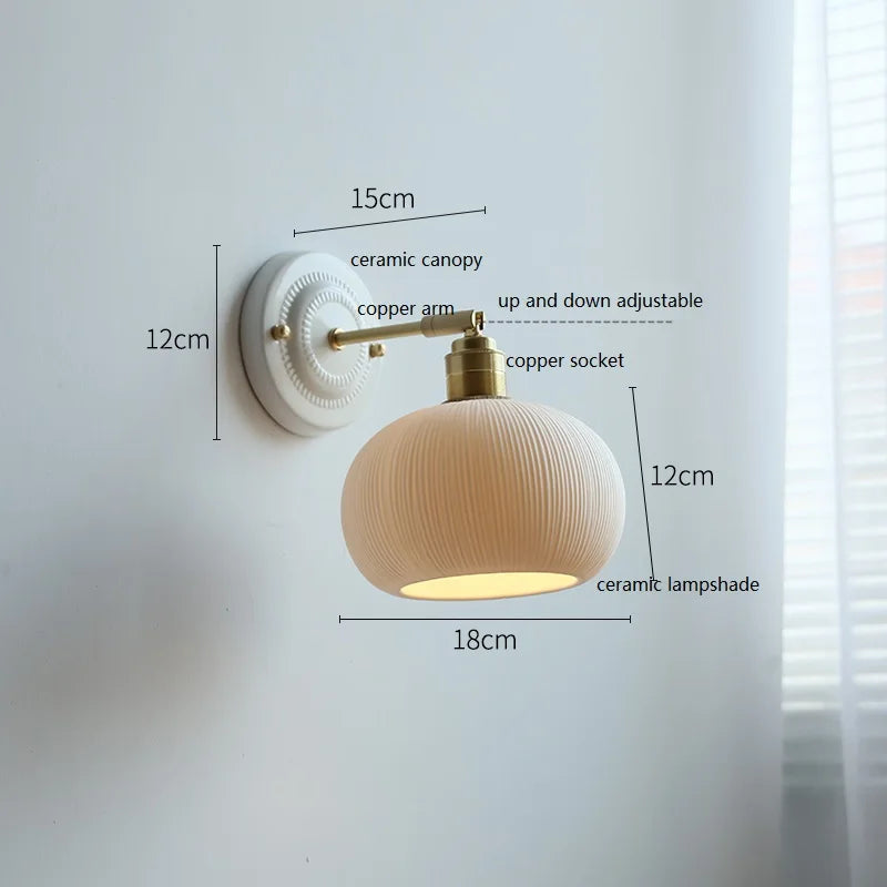 Cream Ceramic Nordic Wall Lamp
