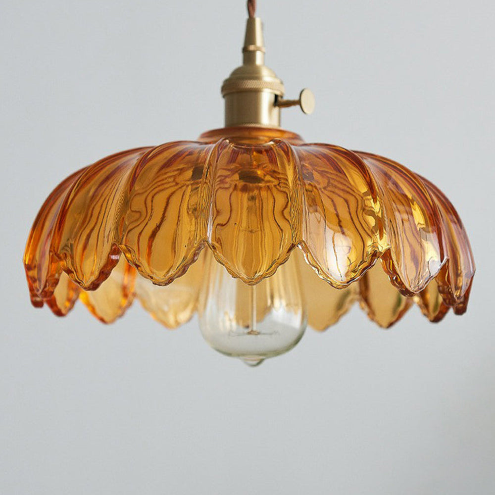 Vintage Flower Glass Pendant