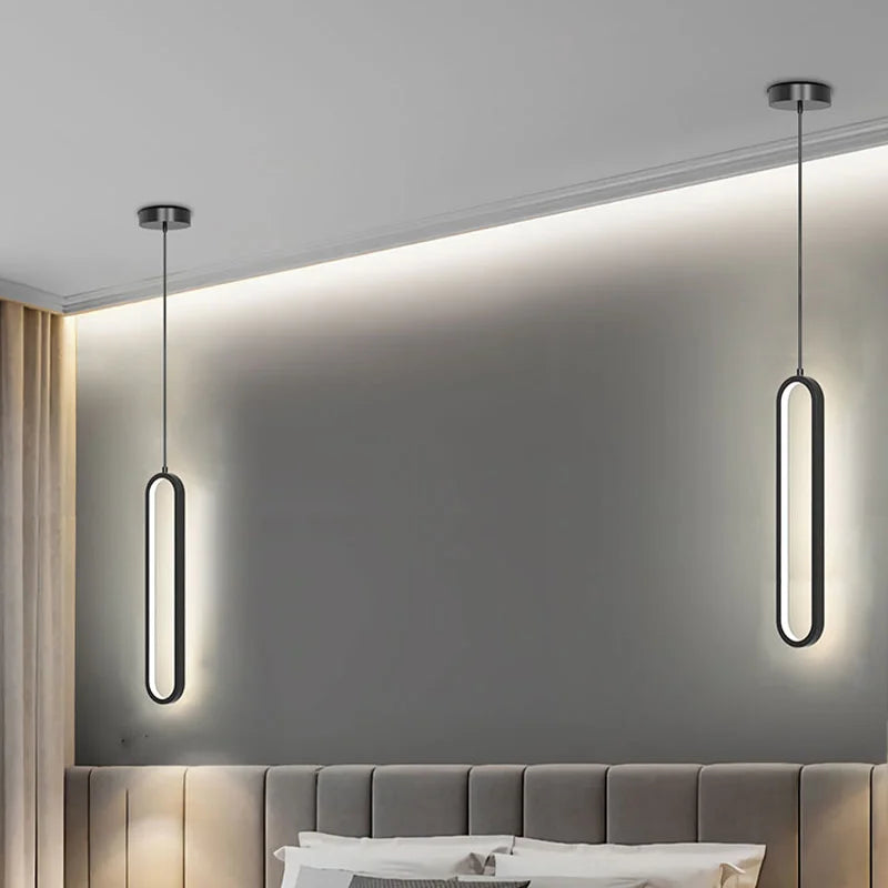 Gold & Black Minimalist LED Pendant