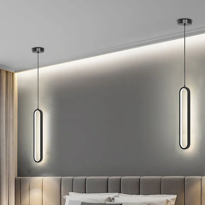 Gold & Black Minimalist LED Pendant