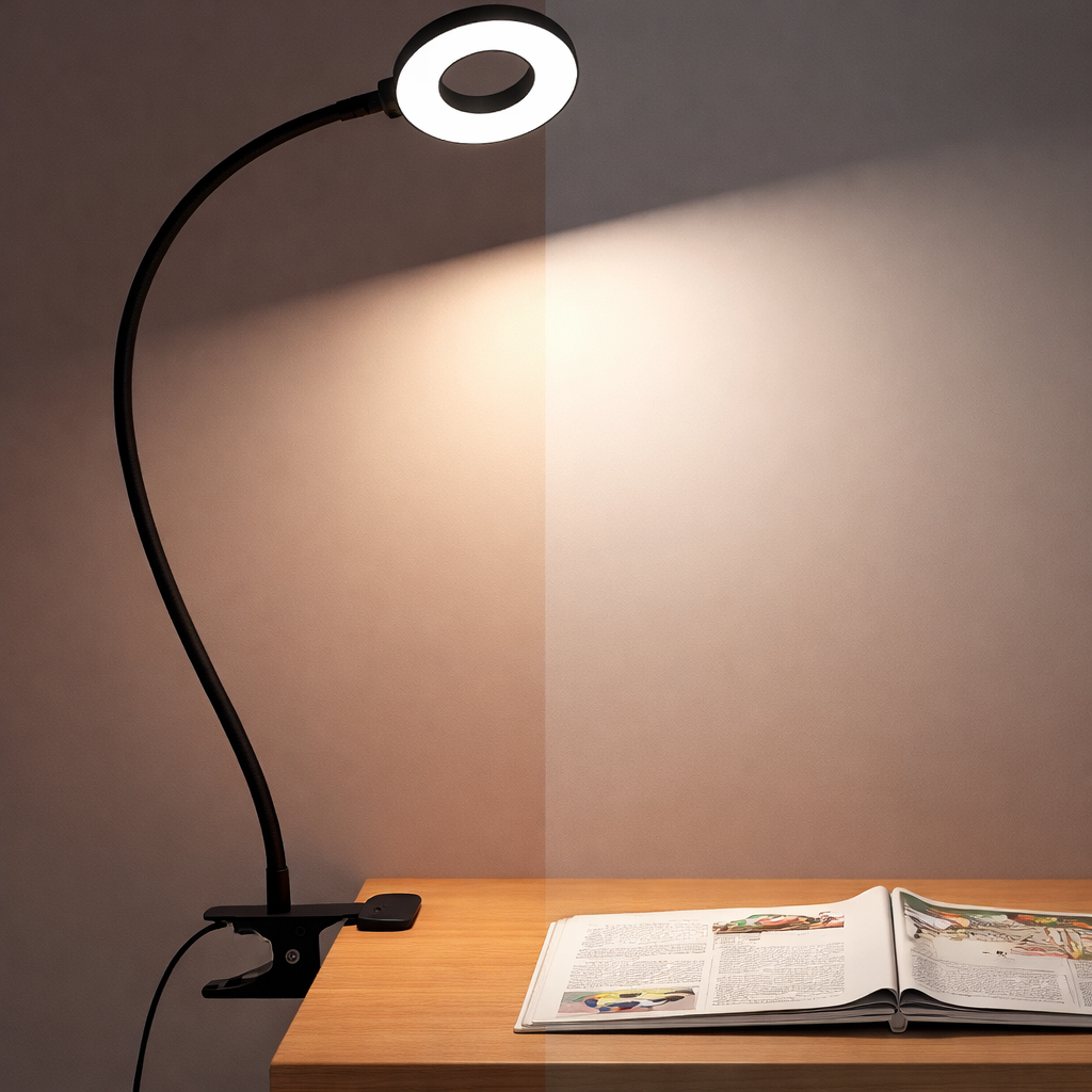 Flexible Clip-On LED Desk Reading Lamp