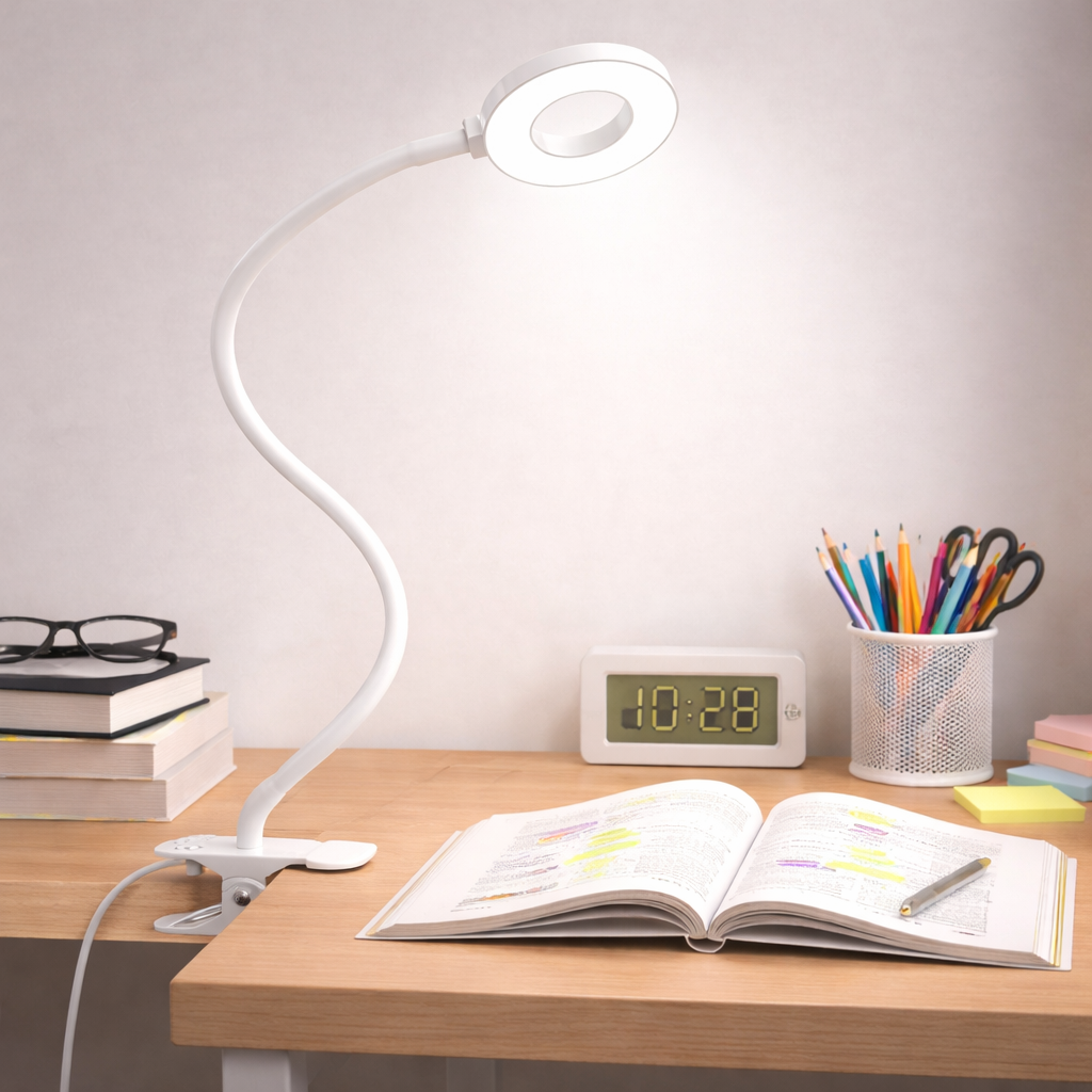 Flexible Clip-On LED Desk Reading Lamp