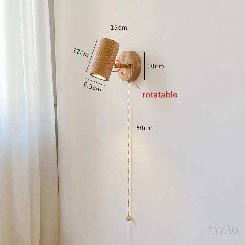 Arlo Walnut LED Spotlight Wall Lamp