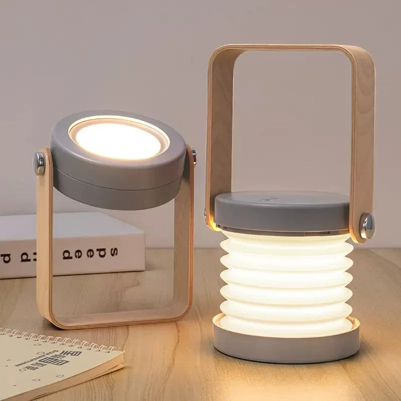 Folding Wooden Handle Lantern Lamp