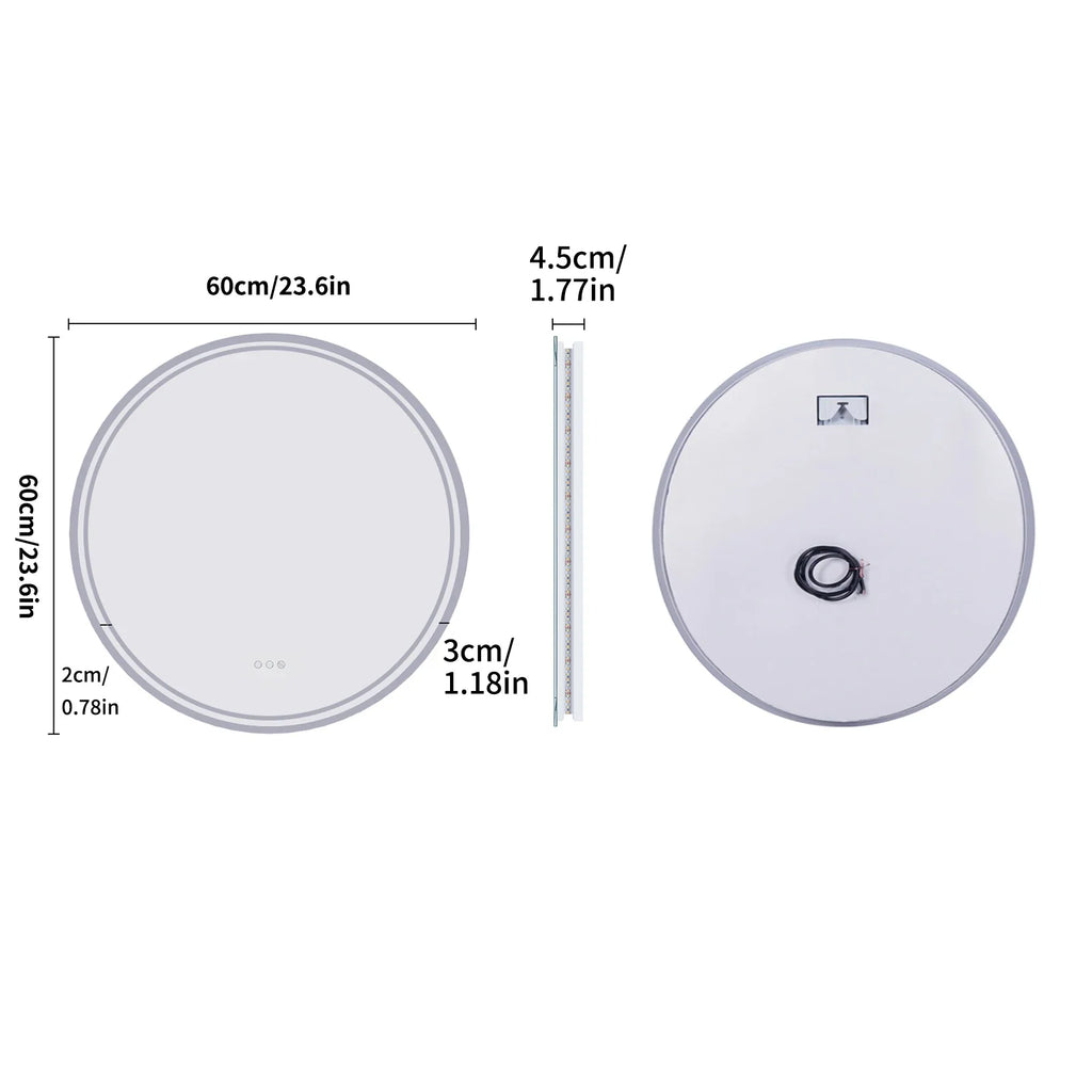 LuvoRound Touch LED Bathroom Mirror
