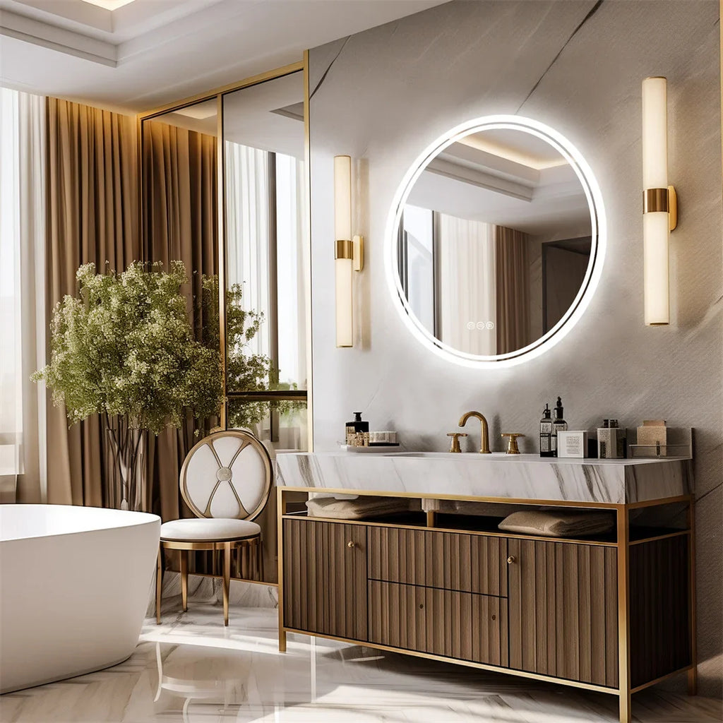 LuvoRound Touch LED Bathroom Mirror