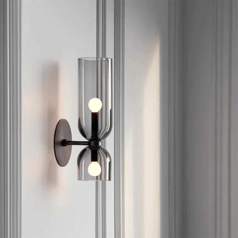 Smoked Glass Tube Wall Lamp