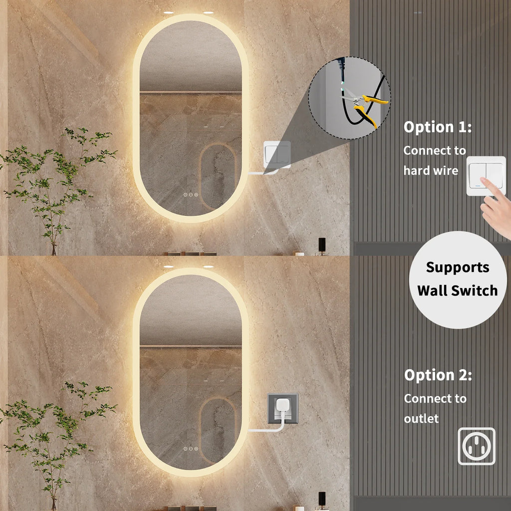 LumoOval Backlit LED Bathroom Mirror