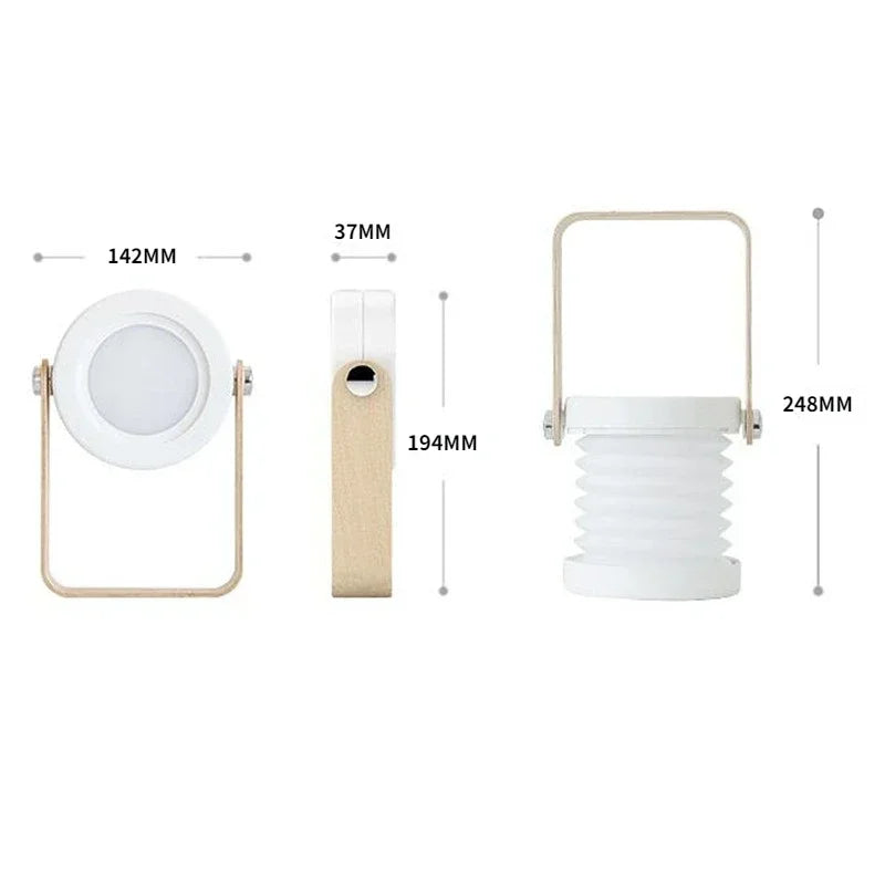 Folding Wooden Handle Lantern Lamp