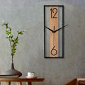 Slim Rectangular Wood Wall Clock