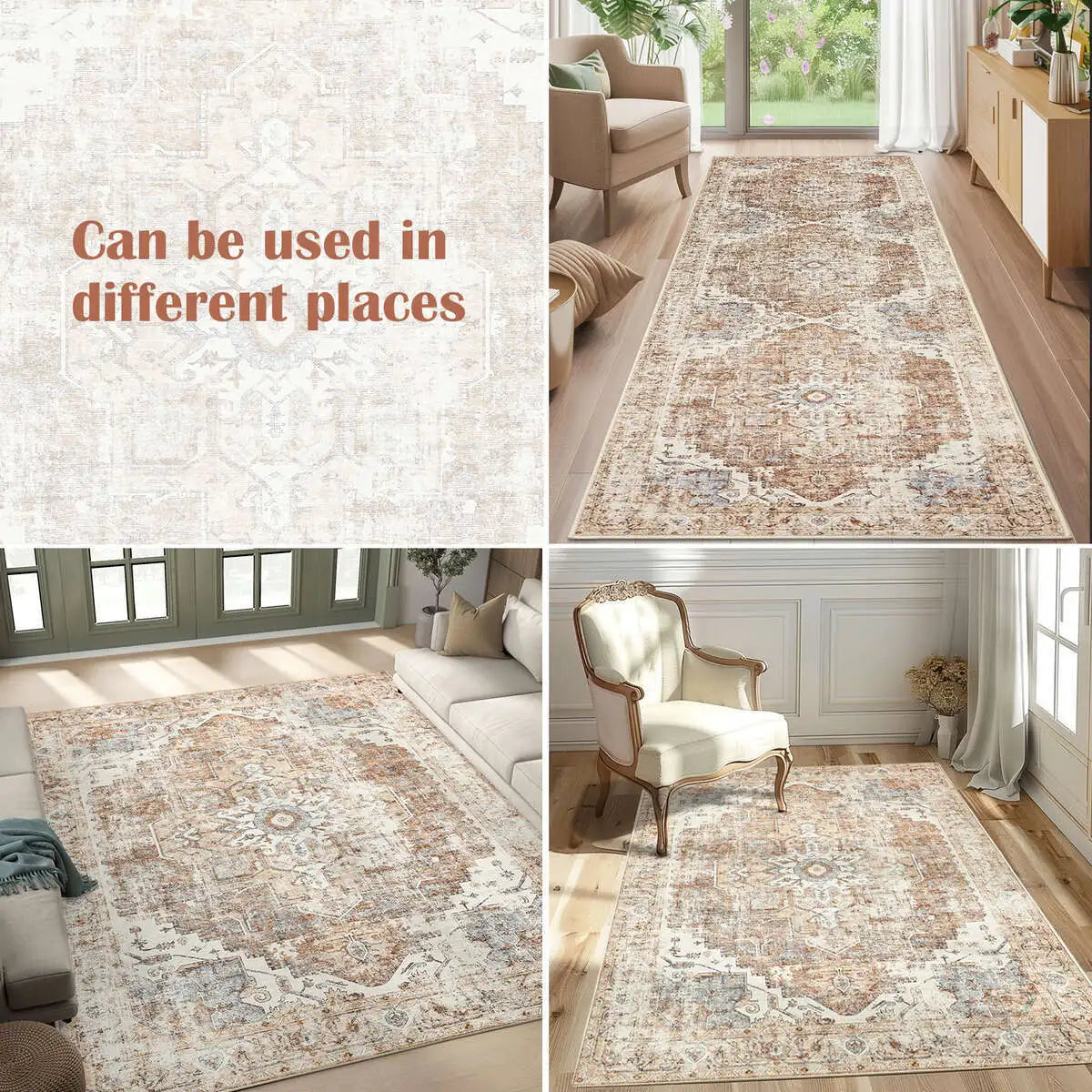 Heritage Medallion Non-Slip Rug