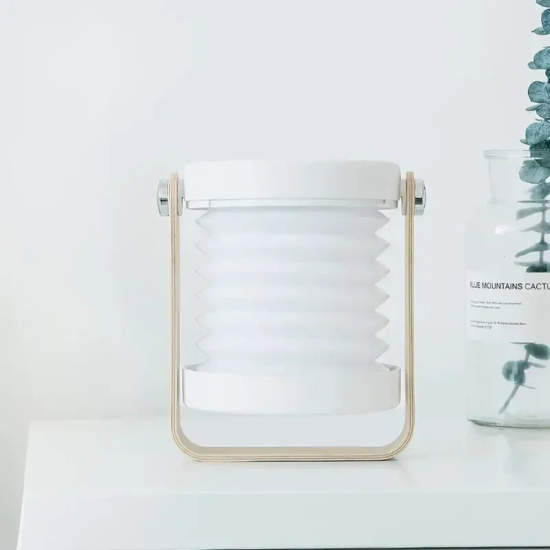 Folding Wooden Handle Lantern Lamp