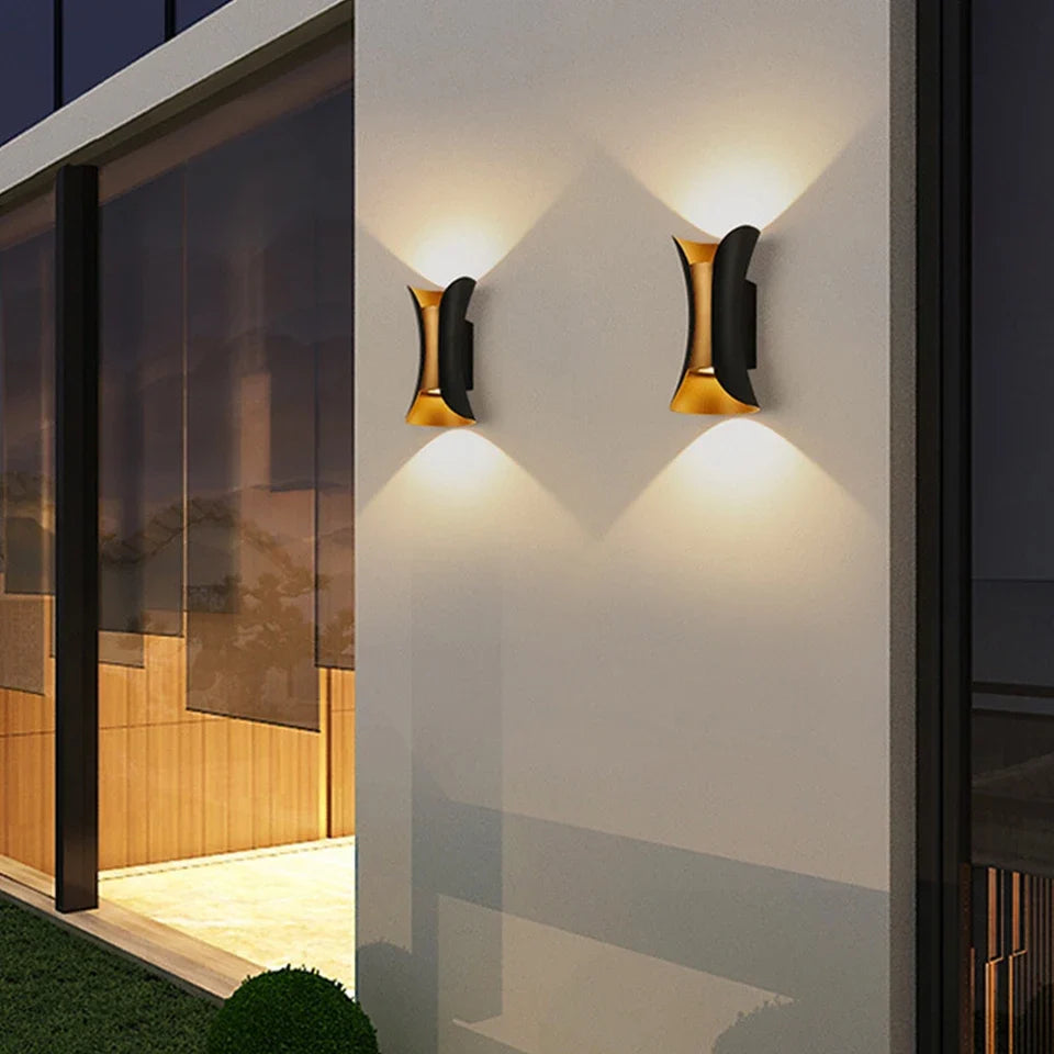 Black & Gold Outdoor Wall Light