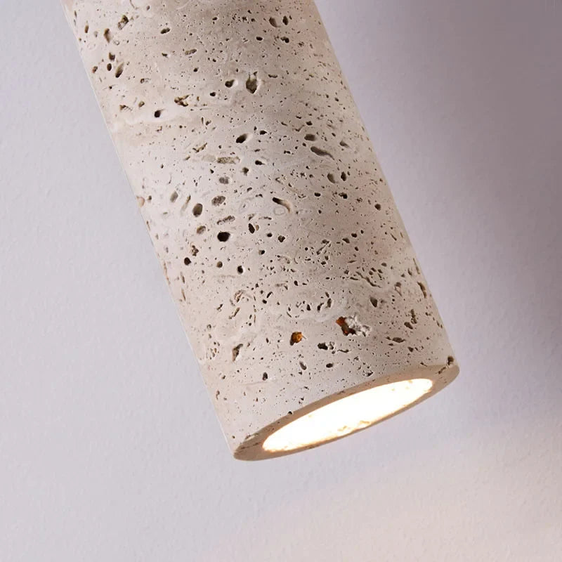 Travertine & Wood Bedside Pendant
