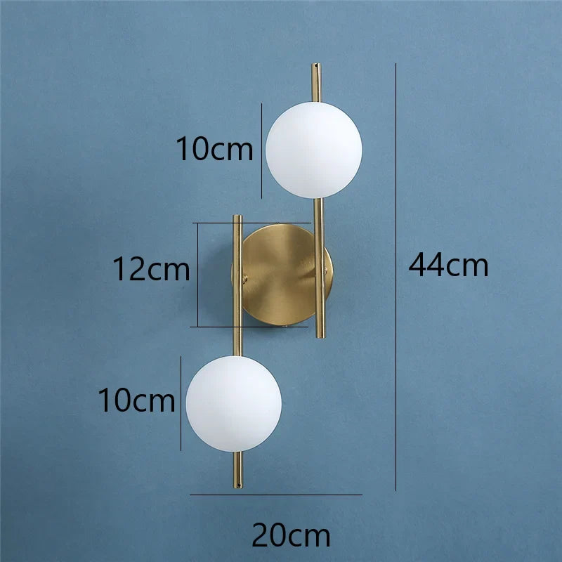 Astra Dual Globe Gold Wall Light
