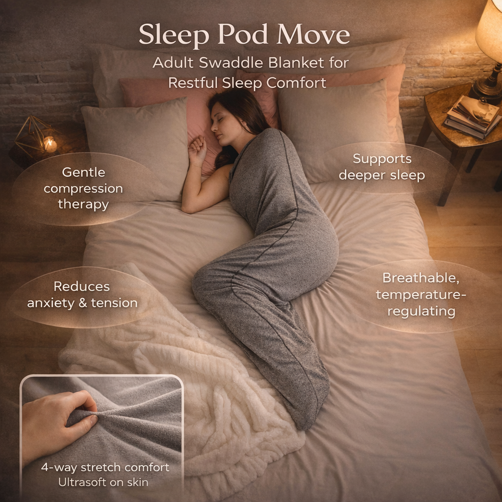 Sleep Pod Swaddle Blanket Adults Breathable Fabric - Image 3